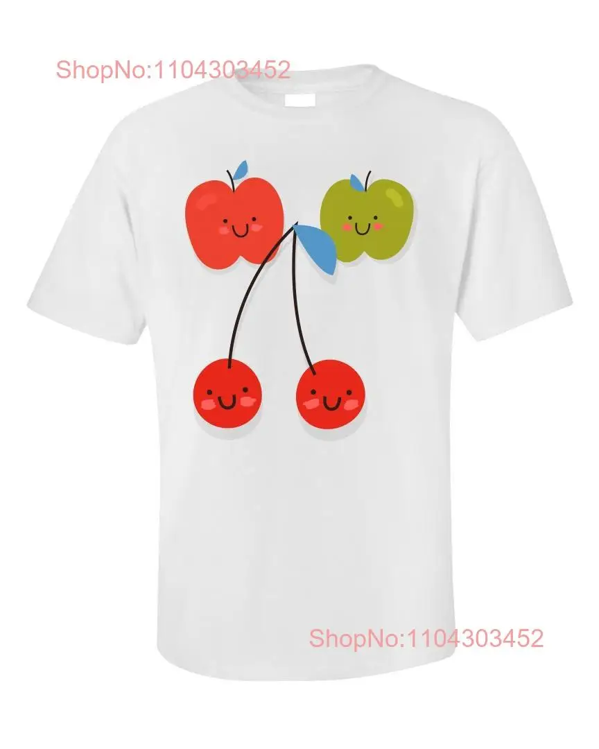 Apples and Cherries T Shirt Fruit Lover Cute GifT long or short sleeves