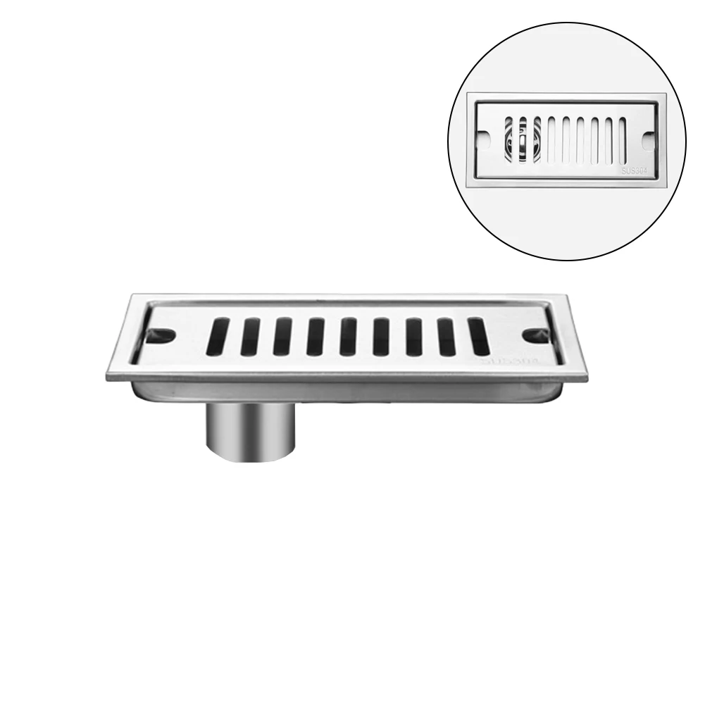 

Прямоугольный слив для пола с системой двойного фильтра для эффективного контроля запаха и продержания волос в душевых кабинетах и кухни