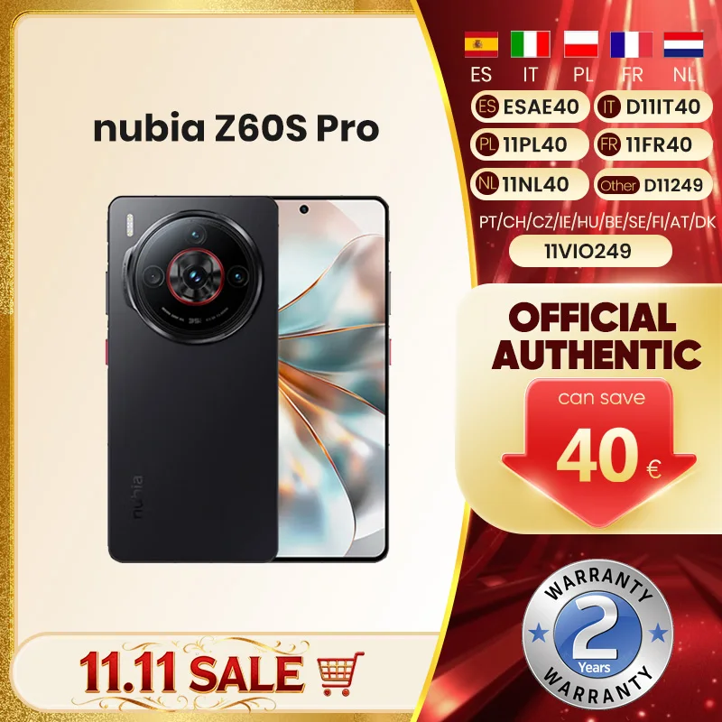 Nubia-Smartphone Z60S Pro, Snapdragon 8, Isabel 2, batterie 5100mAh, 6.78 en effet, écran 120Hz, appareil photo 50MP, téléobjectif AI, NDavid, 5G, version globale