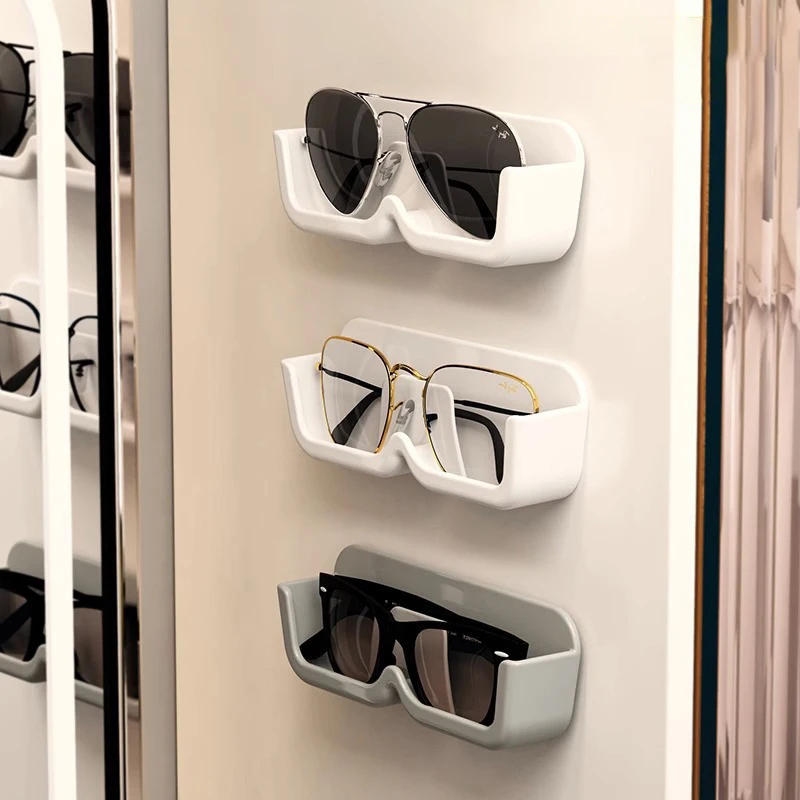 1PCS Eyeglasses Organizer Rack Wall Mounted Sun-glasses Display Holder Wardrobe Decoration Storage Box Sunglass Organizer