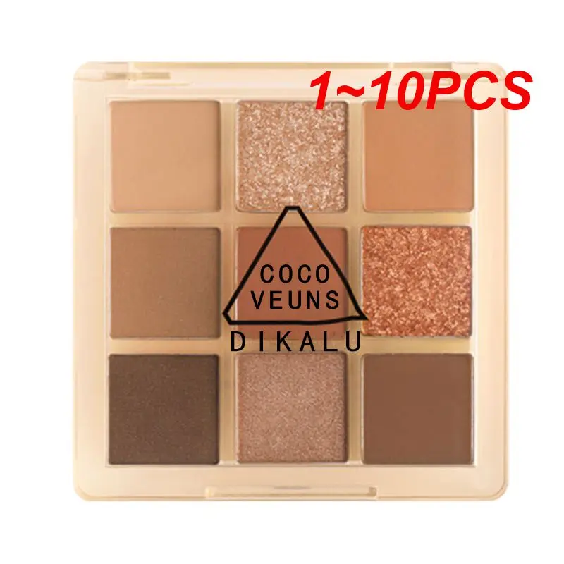 Paleta de sombras de ojos con purpurina mate de larga duración, pigmentos de ojos con pincel, Cosméticos coreanos, 1-10 piezas, 4/9 colores