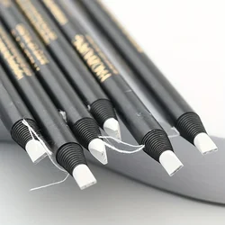 Eyebrow Pencil with Tattoo Positioning Frame Eyebrow Brush Head Waterproof White Line makeup tools for Artists and Everyday Use