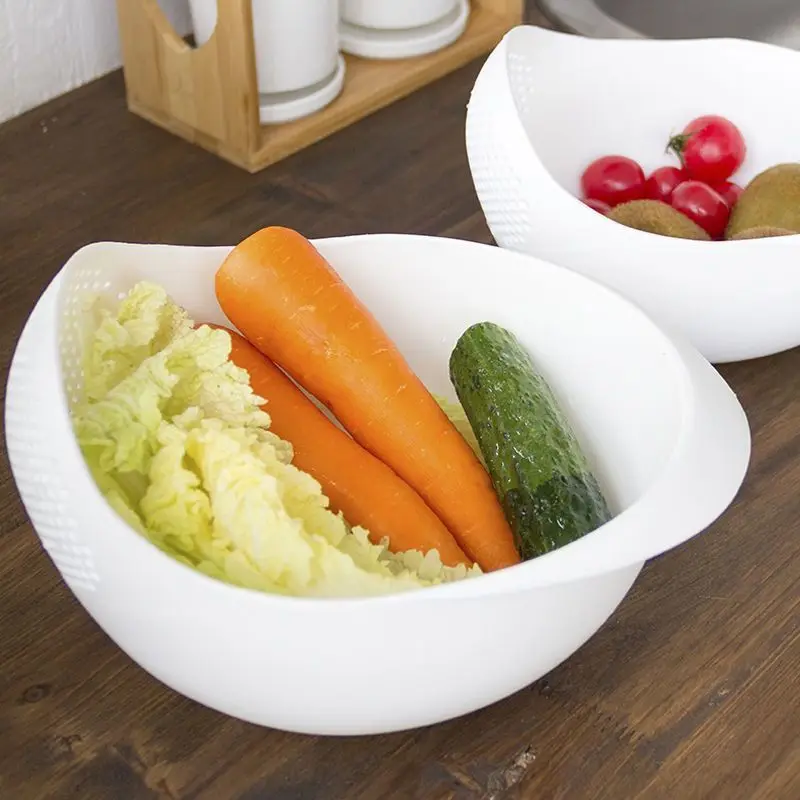 1 Piece Small Cleaning Gadget Multi-purpose Food Grade Plastic Rice Beans Peas Washing Filter Strainer Basket Sieve Drainer