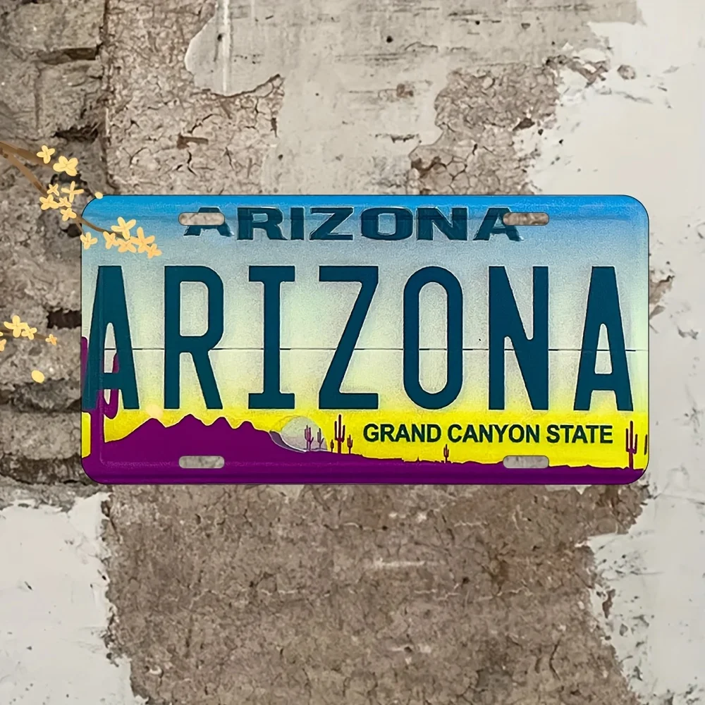 لافتة معدنية بعلم أريزونا - ديكور حائط من الألومنيوم، مقاوم للماء والغبار، للمنزل والمكتب والبار والاستخدام الداخلي/الخارجي، للاستخدام الداخلي والخارجي