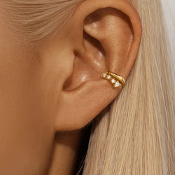 ROXI 925 Sterling Silver Zircon Double layer Clip Earrings Women INS 1PC 18K Gold Plata No Piercing Earring Party Jewelry