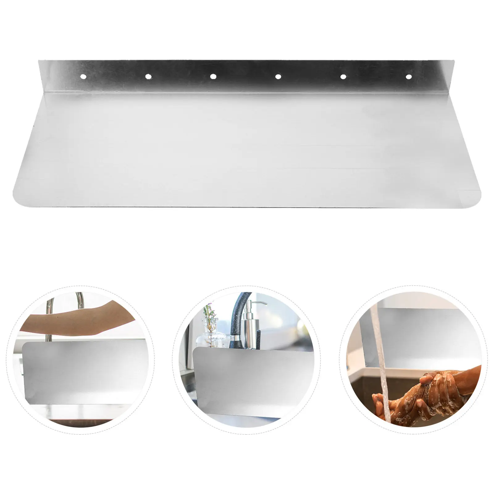 

2Pcs Sink Water Splashing-Proof Guard Heavy Duty Metal Kitchen Anti-Splashing Retaining Plate Easy Install No Tools Required