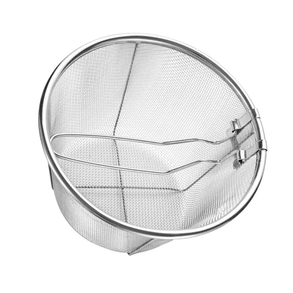 Cesta de freír plegable de acero inoxidable, contenedor portátil de malla para freír patatas fritas, verduras, carnes, wontons, elevación rápida de olla a plato