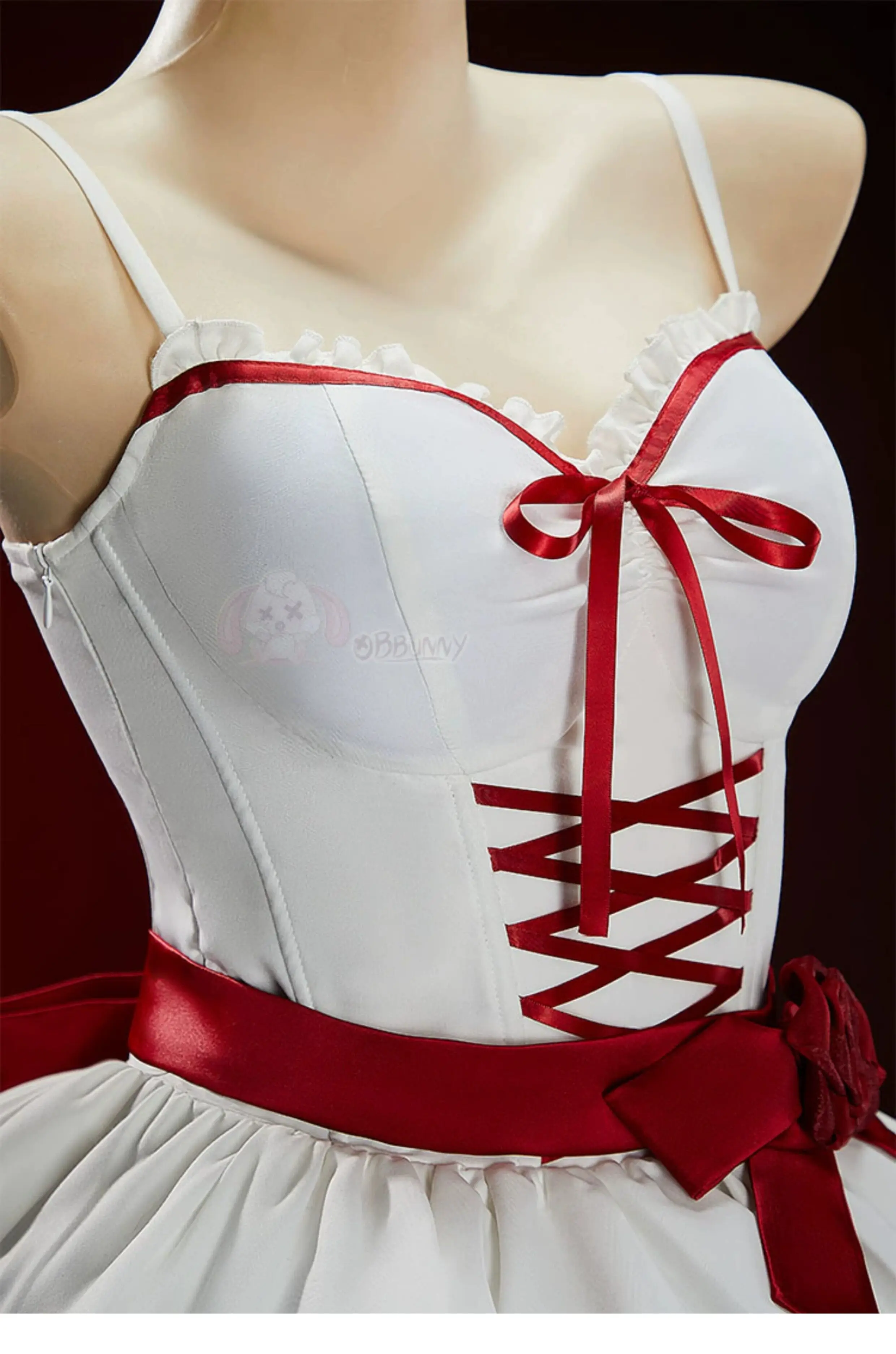 

Annabelle Lolita Dress Retro Sleeveless Halloween Cosplay Costume Vintage Suspender Dress Horror Theme Cos Outfit HCos