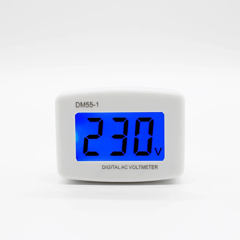 DM55-1 Digital AC Voltmeter EU US Plug Volt Meter Socket Voltage Tester LCD Display 110V 220V Wall Flat Voltage Mete