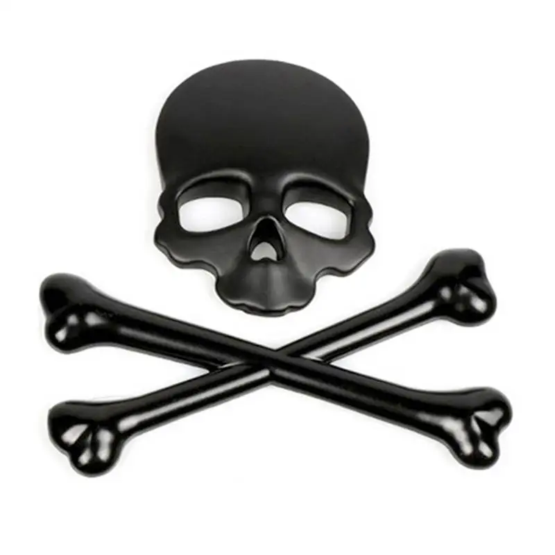 3D Skull Metal Car Motorcycle Sticker Label Skull Emblem Badge car styling stickers accessories decal