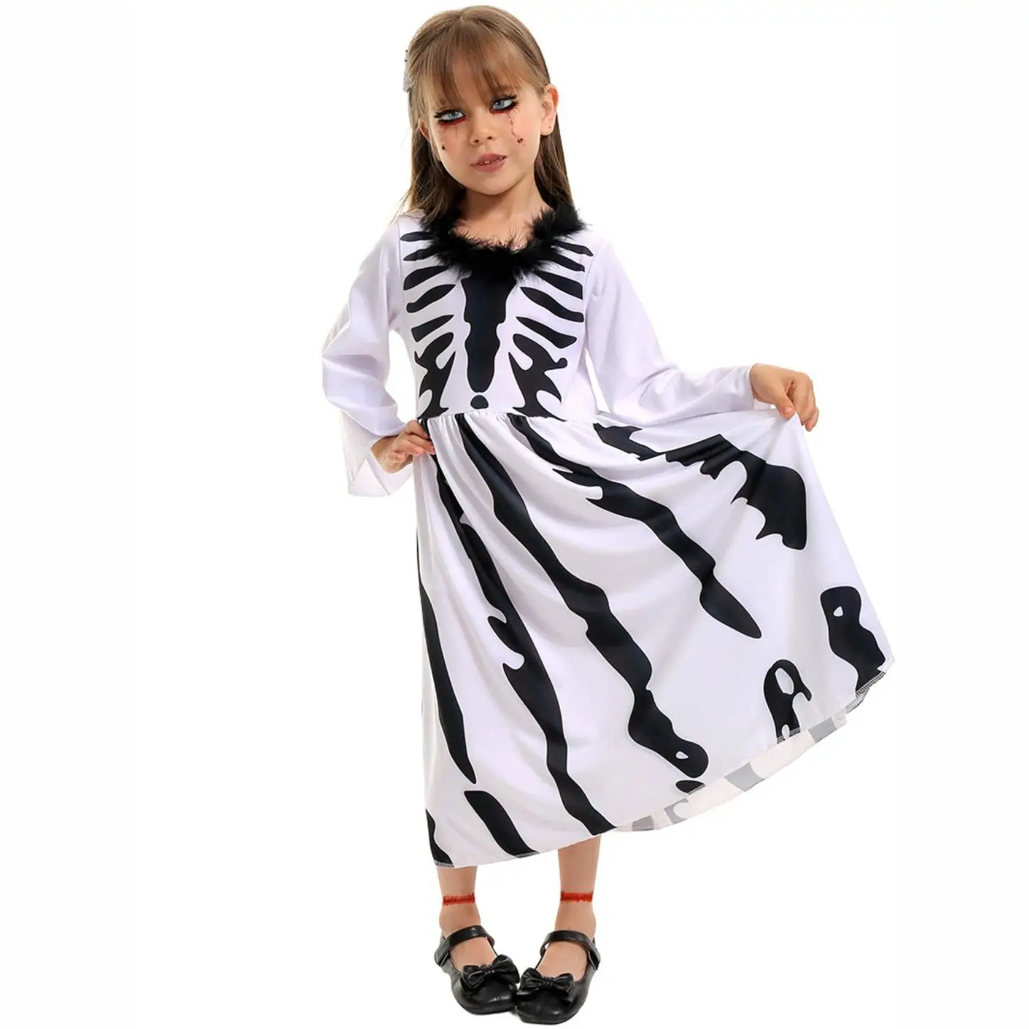 loween Performance Costumi da scheletro Abbigliamento da palcoscenico etnico da donna Abiti con montatura in osso Nessun marchio registrato di marca