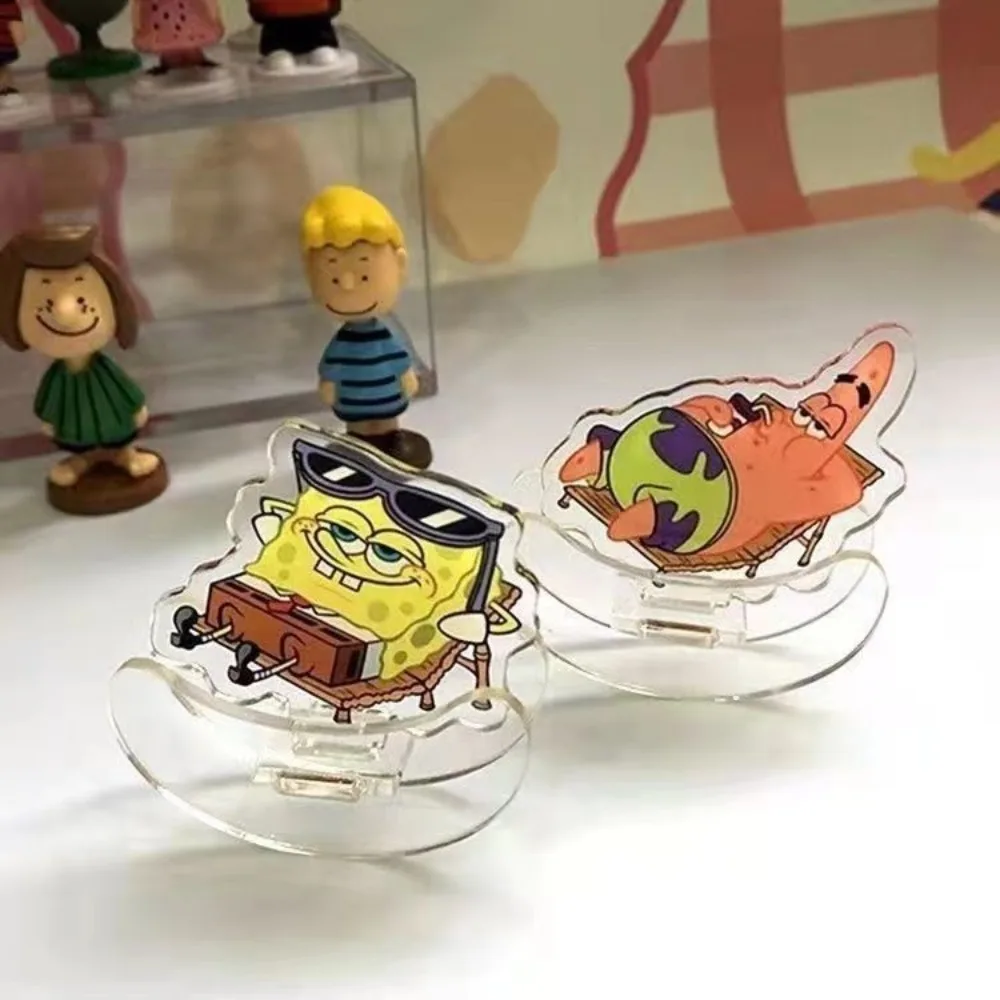 Cute Cartoon SpongeBob & Patrick Rocking Acrylic Standee - Shaking Desktop Creative Decoration, Novelty Gift