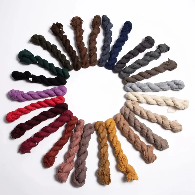 90x180cm Candy Color Wrinkle Women Scarf Vintage Fashion Retro Long Scarf Female