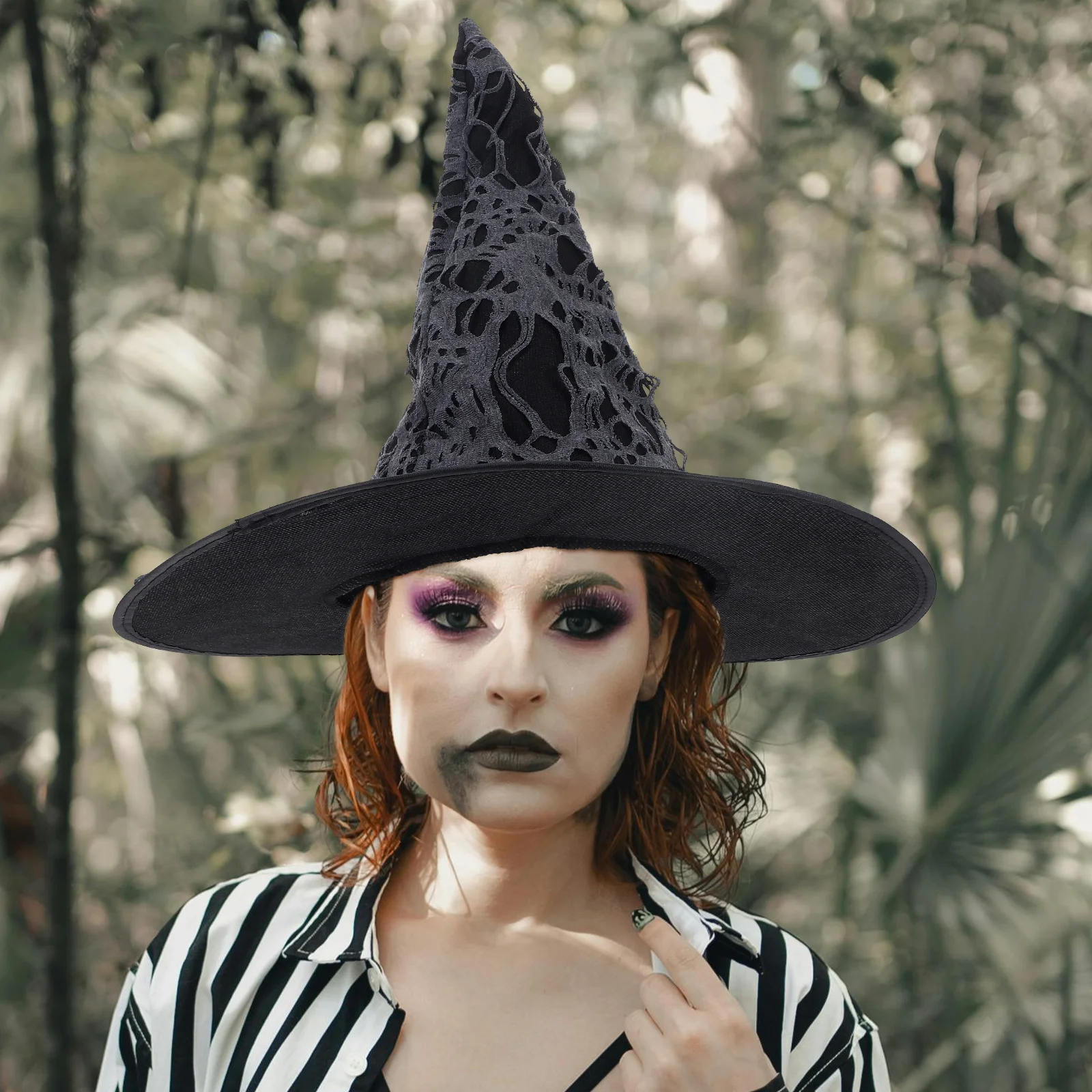 

Halloween Witch Hat Black Color One Size Fits All Party Decoration Performance Props Creative Costume Accessory Elegant Style