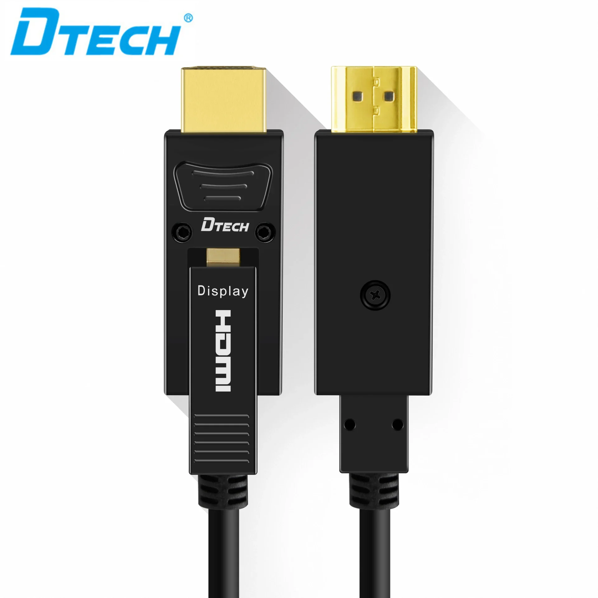 High quality bandwidth 18Gbps 4K @60Hz type D-A A to D male 10m AOC HDMI 2.0 fiber cable with detachable ends