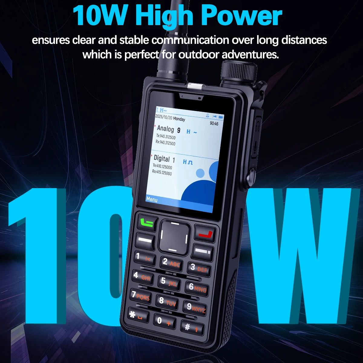 ABBREE AR-880 DMR جهاز اتصال لاسلكي رقمي 10 واط IP67 مقاوم للماء وضع مزدوج تناظري ثنائي النطاق AES256 فتحة زمنية مزدوجة SMS VOX هام راديو #3