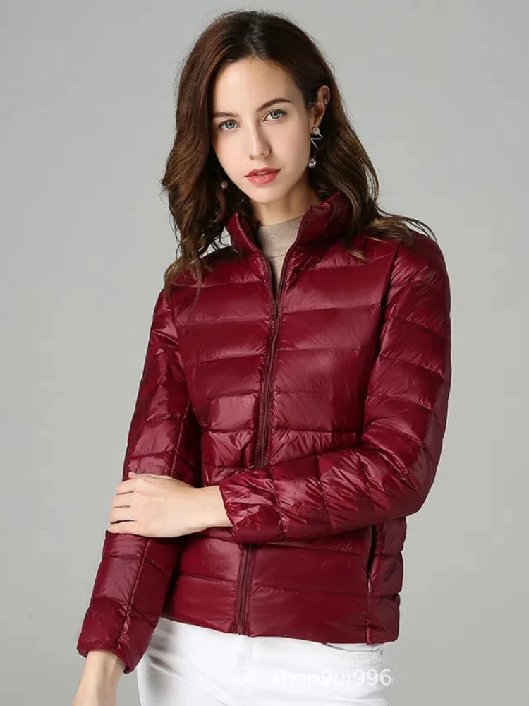 Moda autunno inverno piumini d'anatra bianchi piumino con cappuccio da donna piumino antivento ultraleggero parka top corti