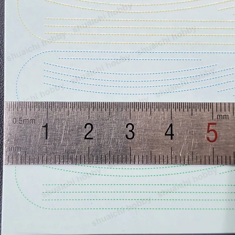1PCS Modello di Punto Decalcomania Dell'acqua Linea Dritto/Curva Adesivo di Trasferimento Dell'acqua per 1/24 1/18 1/12 Bilancia Auto Moto Cuscino del Sedile