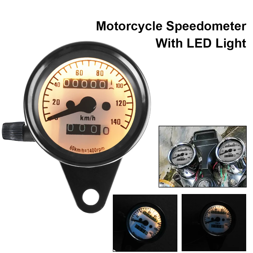 Modified Odometer Machinery With LED Light Tachometer Auto Gauge Universal Retro Motorcycle Dashboard Motobike Accessory
