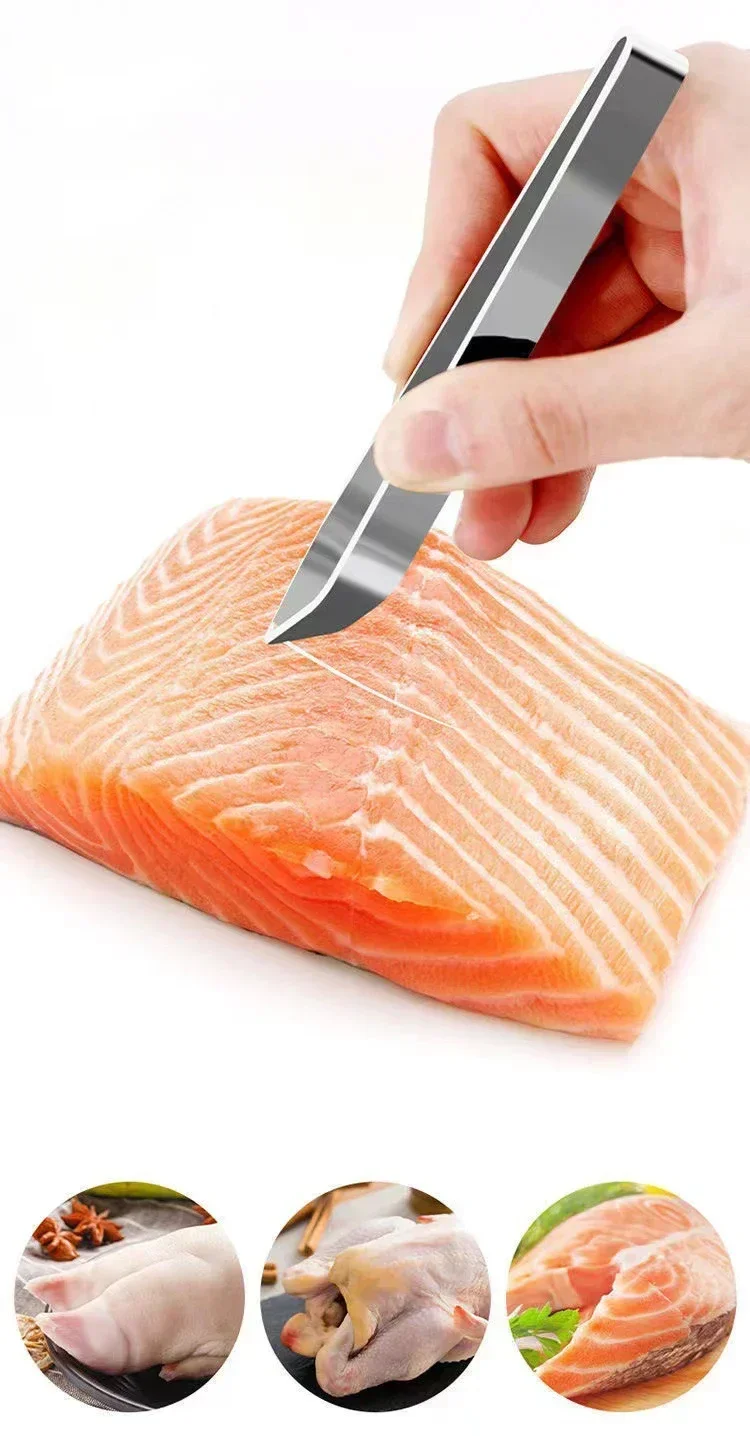 

430 Stainless Steel Fish Bone Tweezers Pincer Clip Puller Remover Tongs Fish Bone Plucking Clamp Kitchen Gadgets Tools