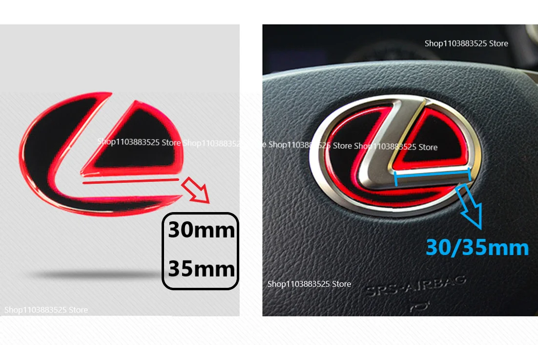 Car Steering wheel horn button badge logo decorative Sticker For Lexus ES RX NX LS IS20 IS250 RX300 RX330 RX350 GS300 IS200T