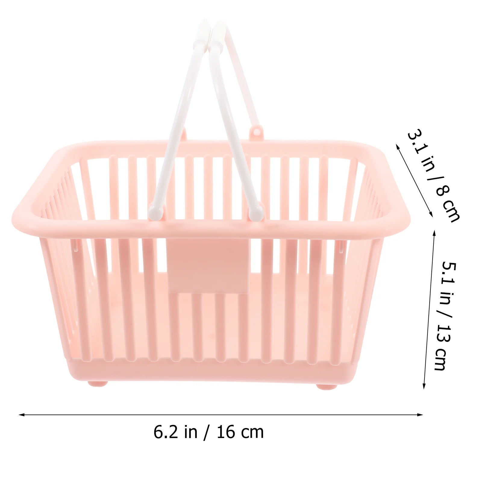 3 Pcs Storage Baskets Plastic Handle Bins Pastel White Green Small Jewelry ganizer Desktop Grocery Hollow Drainage