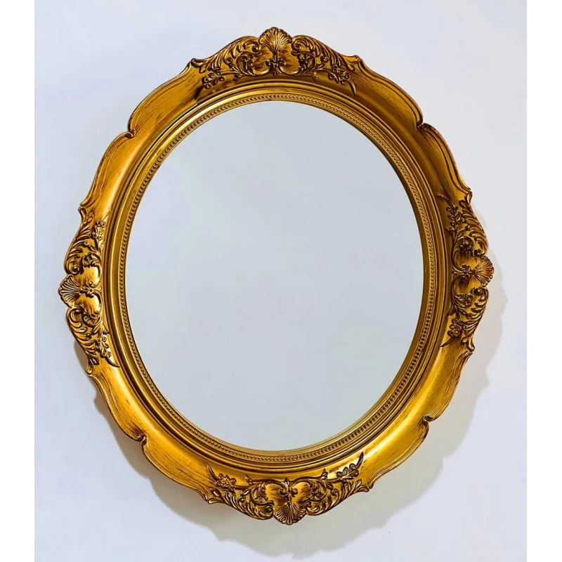 

Schones Geschaft Decorative Wall Mirror, Vintage Hanging Mirror Dresser Decor Bedroom Living-Room, Oval Organizer Mirror Tra