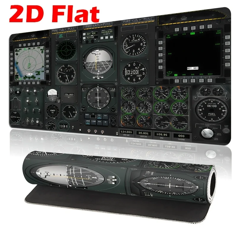 Aviation-Themed Roosterpit Instrument Panel Mouse Pad Desk Mat Non-Slip Rubber Base Gaming Mat Laptop Keyboard Gaming Rooms Gift