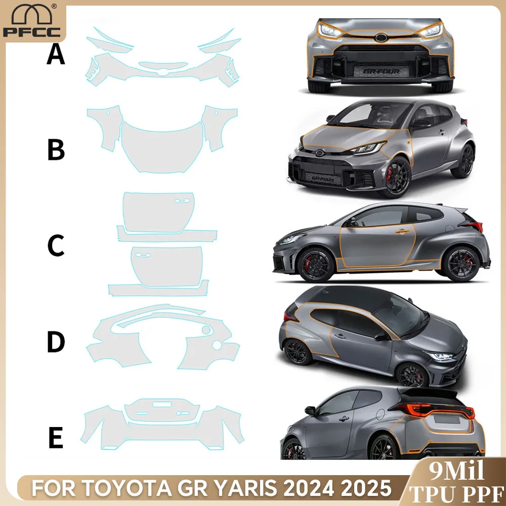 

For Toyota GR Yaris 2024 2025 Anti-Scratch TPU Paint Protection Film Pre-cut PPF Car Body Clear Bra Resistant Car Accessories