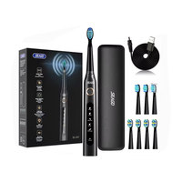 Seago Smart Sonic Electric Toothbrush SG-507 Rechargeable Adult Teeth Clean Brush 1 Handle 8 Replacement Heads 1 Travel Box Set