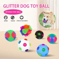 Glowing Ball Dog Toy LED Dog Balls Flashing Elastic Ball Molar Ball Pet Color Light Ball Interactive Toys For Puppy Cats Dog