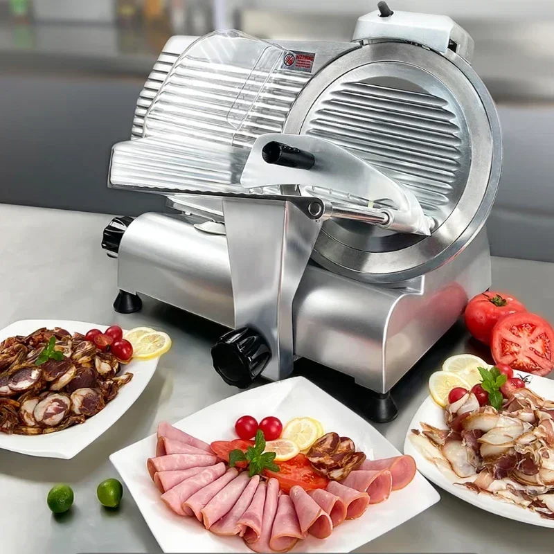 

Excellent Top Quality 10 Inch Semi-Automatic Meat Slicer Electric Fresh Frozen Lamb Rolls Meat Cutting Machine Knife Set Meat Sl