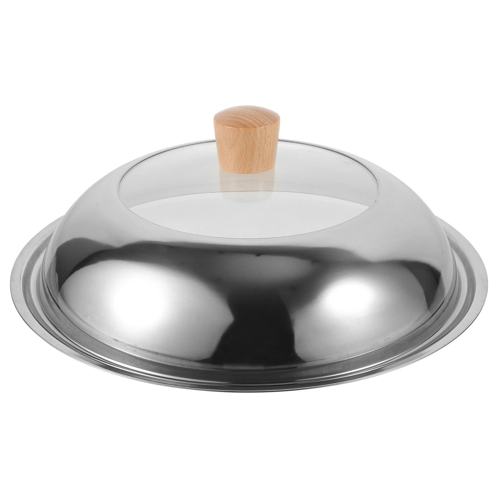 

1 комплект крышки кастрюли из нержавеющей стали, крышка из закаленного стекла с деревянной ручкой, универсальная крышка кастрюли для жарки, кипячения супа, приготовления пищи на кухне