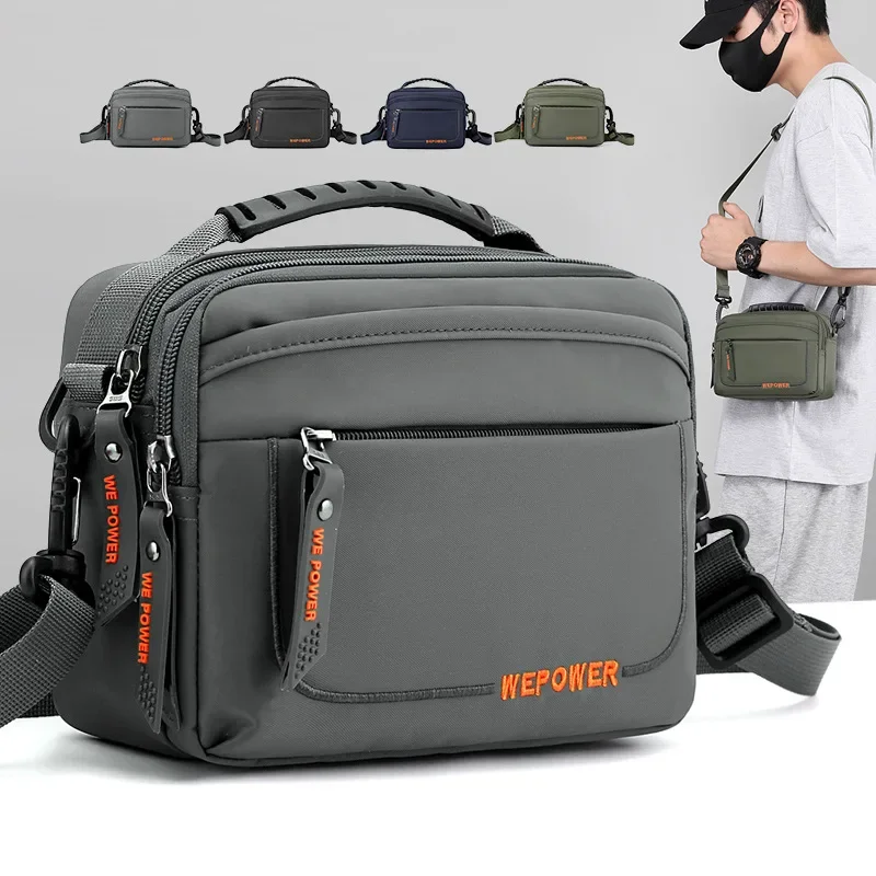 

Multi-Functional Nylon Man Casual Crossbody Messager Bag Water-Resistant Shoulder Travel Waist Bag Upper Hangle Daily Works Bag