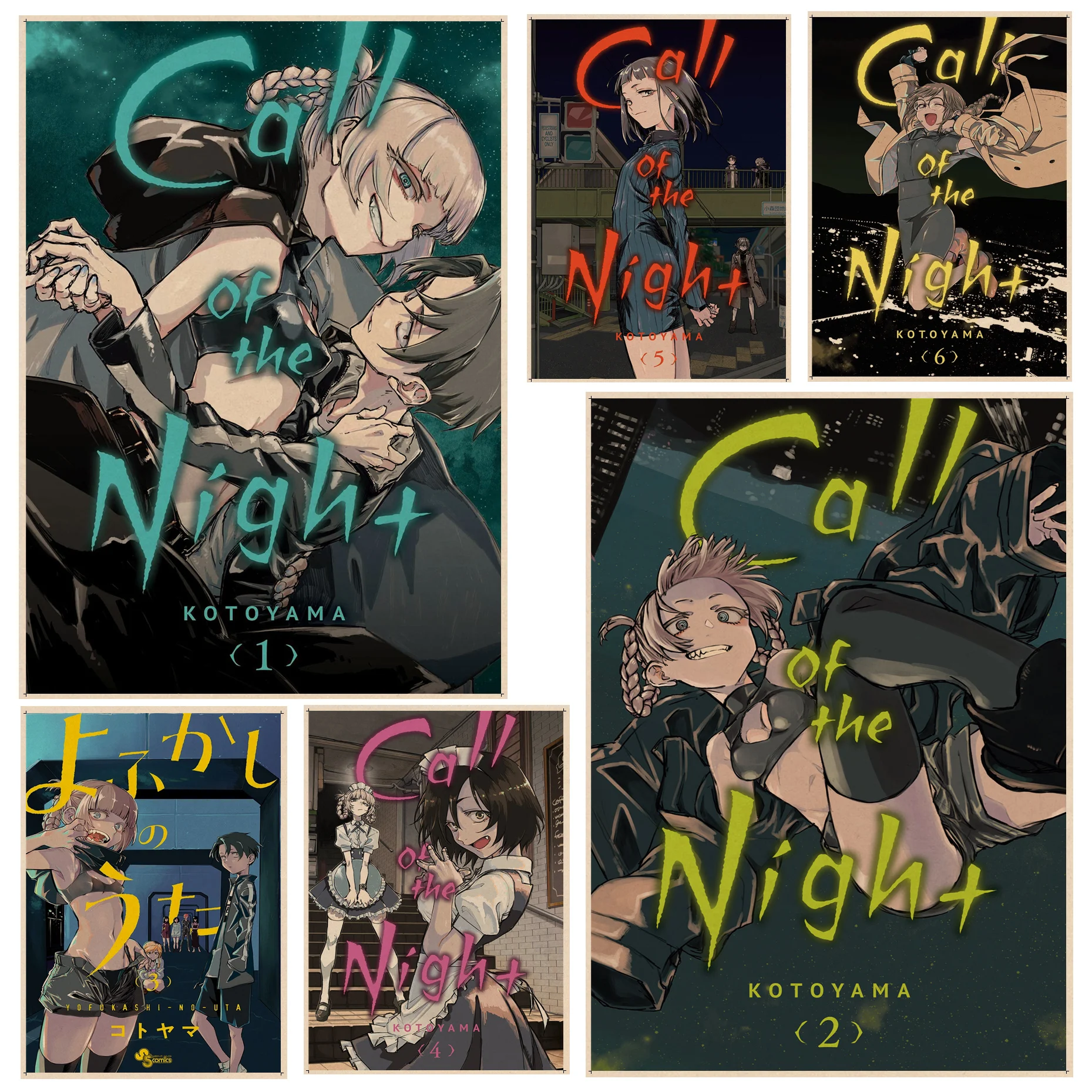 Call Of The Night Classic Anime Poster Vintage Room Home Bar Cafe Decor Posters Wall Stickers