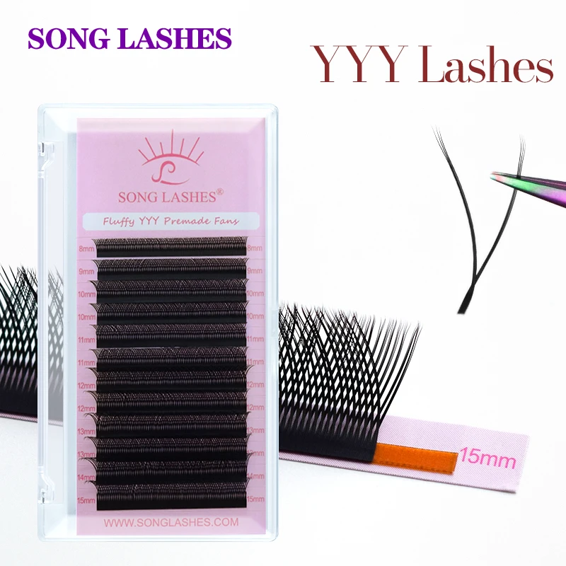 songlashes  3D Y Shape Lashes Three Split Tips Triple YY Eyelash Extensions Interlaced Makeup Eyelashes