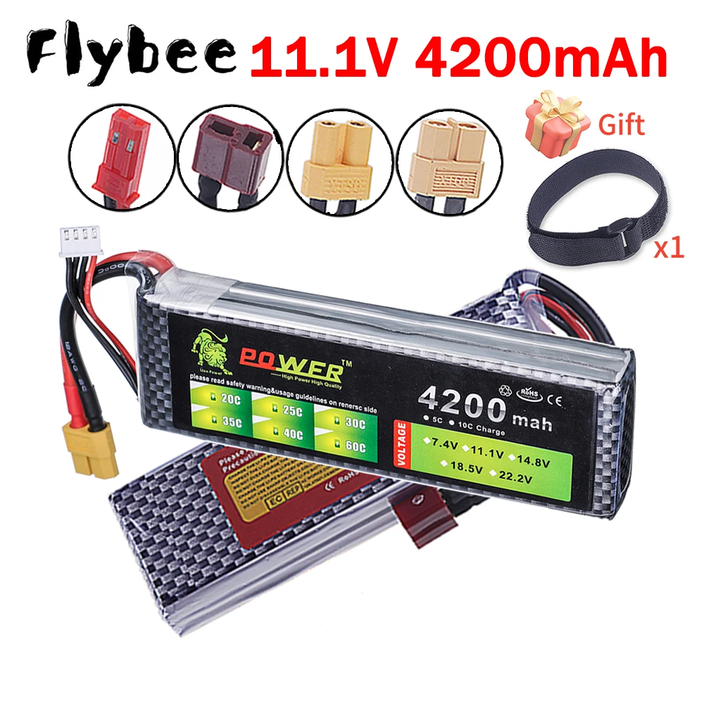 NEW 4200mAh 11.1V Li-polymer Battery 3S 40C LiPO Rechargeable Battery For RC Quadcopter, Aircraft, Airplane, RC Cars Trucks