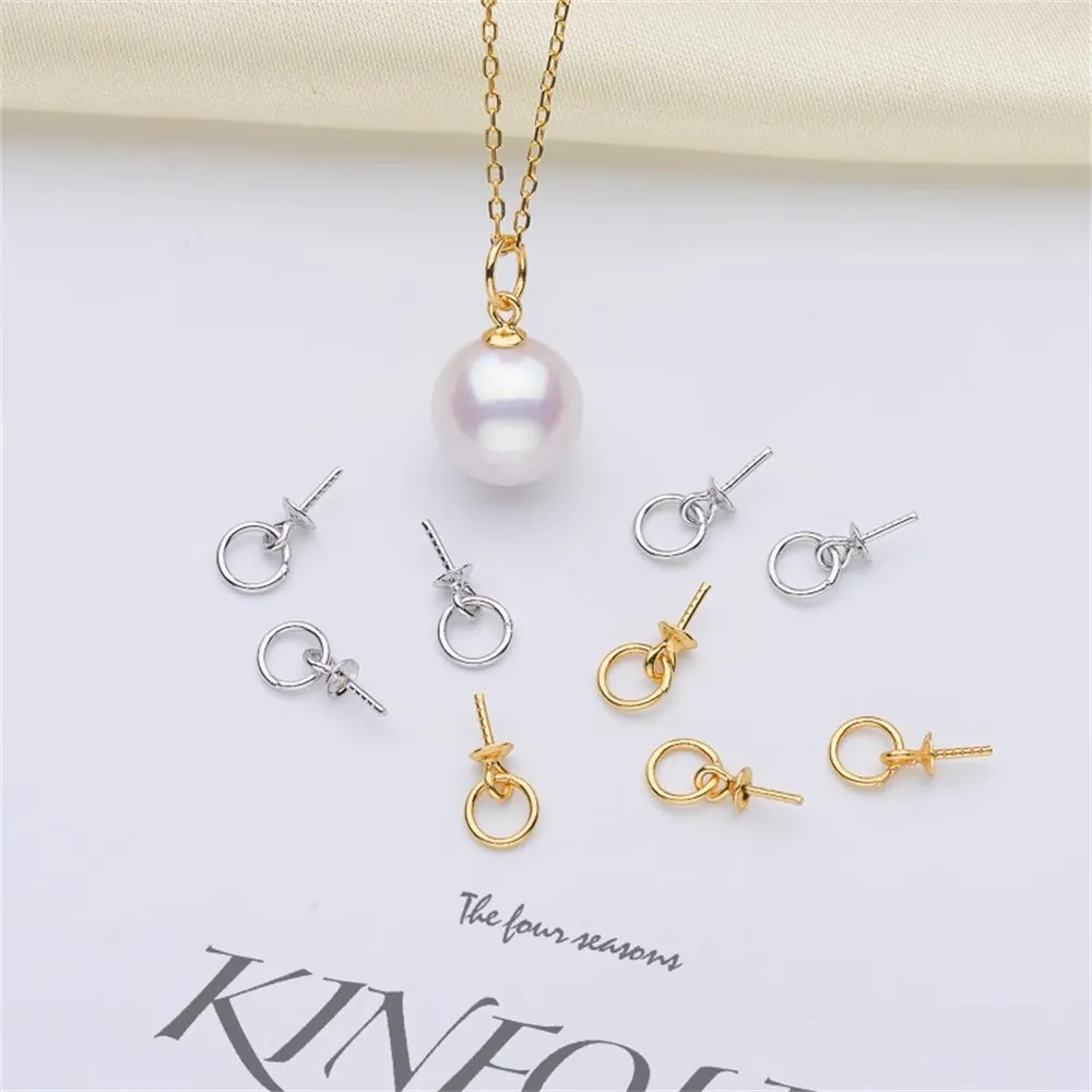 DIY Pearl Accessories S925 Sterling Silver Empty Pendant 3M Disc Pendant Accessories Women's Small Hanging Head Pendant Pendant