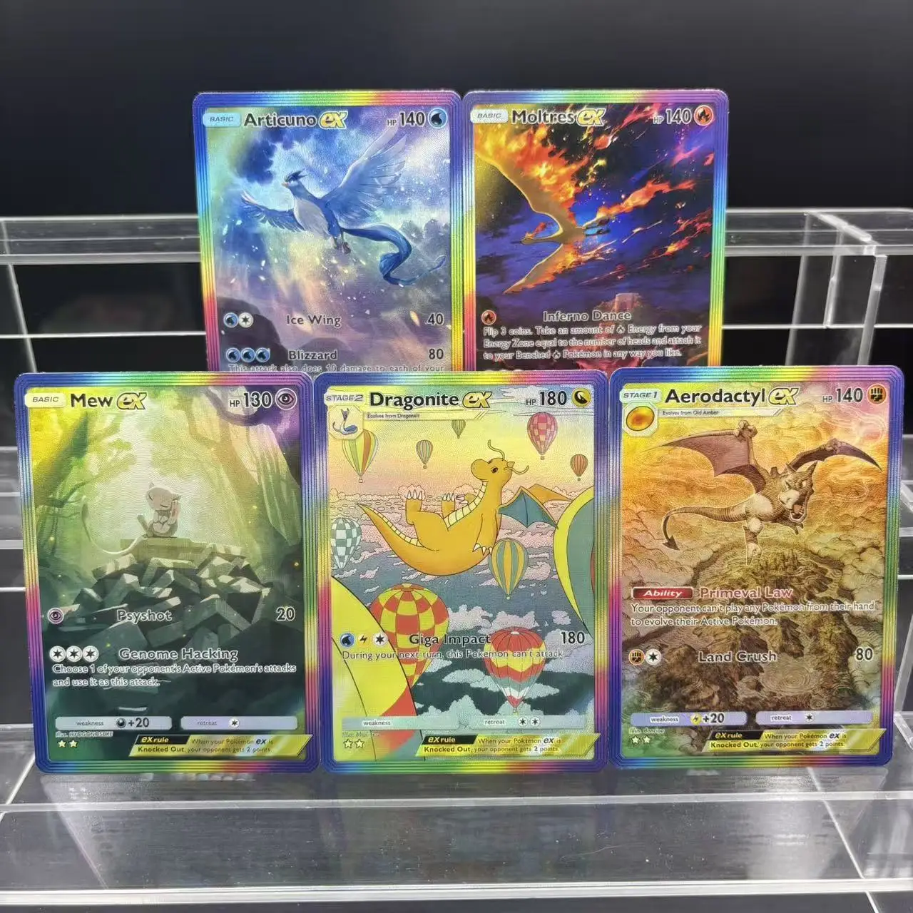 

5 шт./компл., самодельная PTCG, английский карманный Mew Moltres Articuno Dragonite, нарисованная вручную флэш-карта, сделай сам, аниме, коллекционная карта, подарочная игрушка