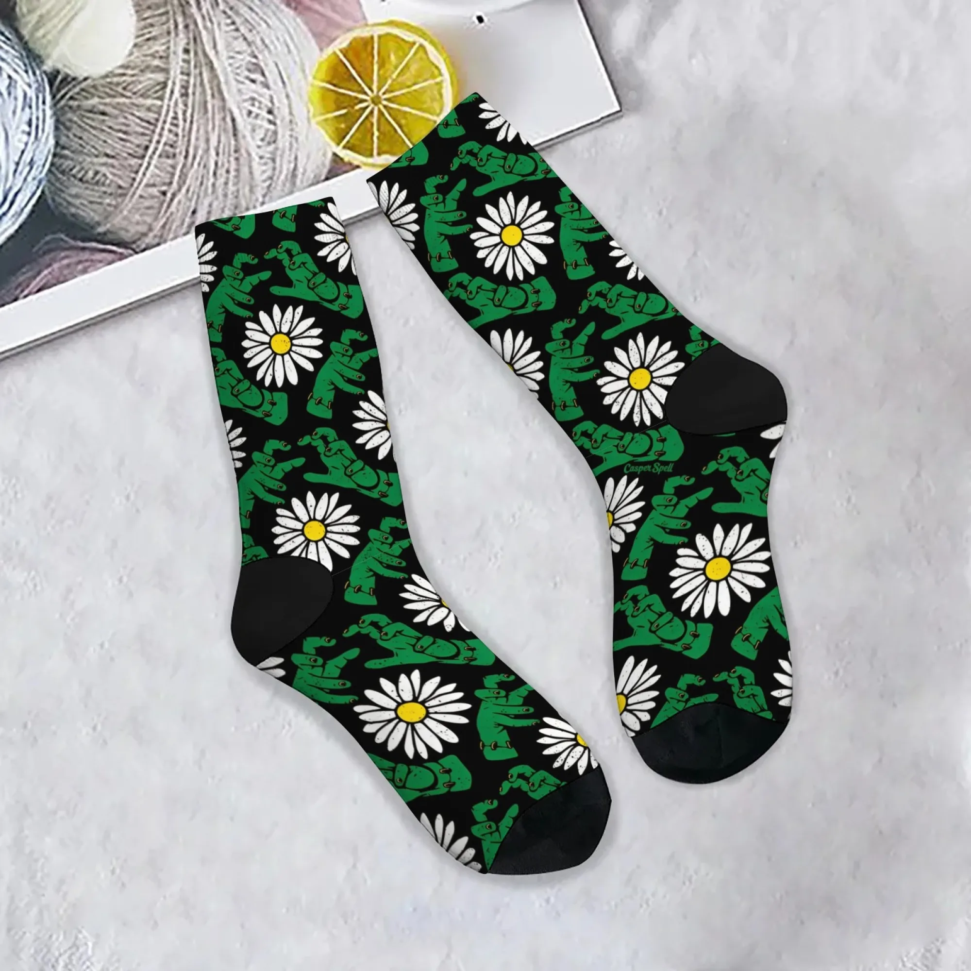 Daisy Zombie Hand Socks Smooth Toe Reinforced No-pilling Men's Socks Commute City Walk Festival Crazy Rock Novelty Graphic Socks