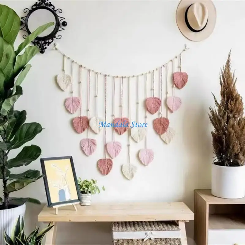 

U2JC Hand Woven Wall Leaf Macrames Wall Hangings Tapestrys Home Decorations