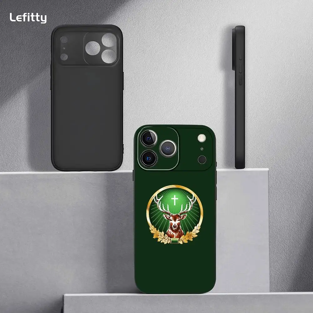 Casing HP LOGO J-Jagermeisters Untuk IPhone 17 16 15 14 13 12 11 Pro Max Plus Mini Hitam Doff Soft Shell Funda