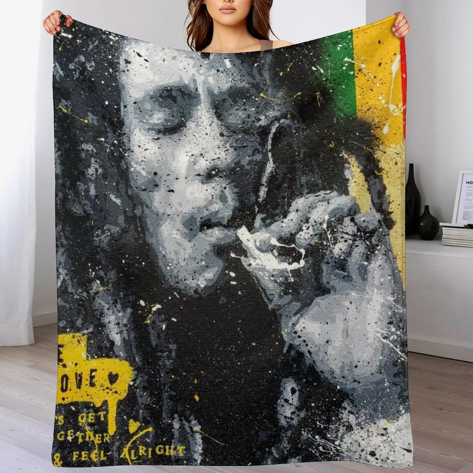 

Bob Marley - Original Portrait Throw Blanket Picnic halloween Luxury Brand Plush Blankets