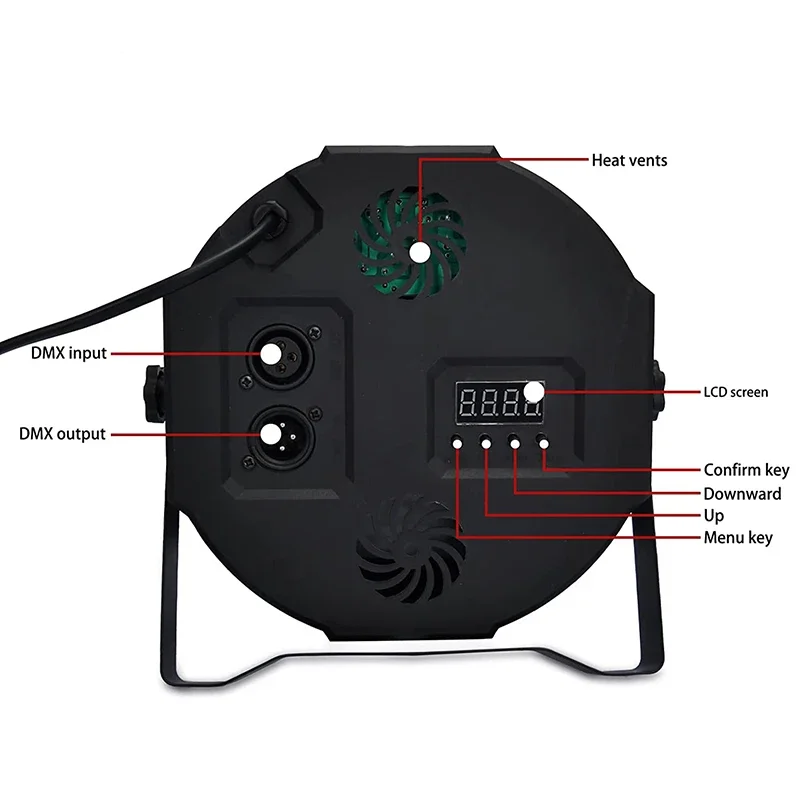 BOTAI  36 LED Par Lights DMX512 DJ Disco RGB Stage Light Strobe Rave Lamp for Bar Party Festival Graduation Birthday Show Ligh