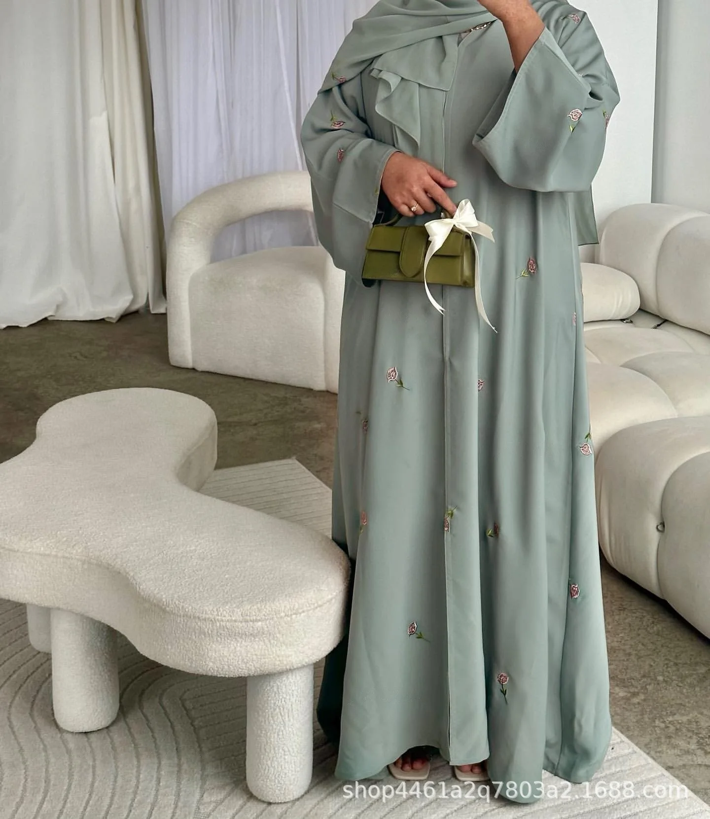 Femmes musulmanes Robe costume Eid Abaya robes fête longue Robe Jalabiya foulard 2 pièces ensembles broderie caftan marocain robes