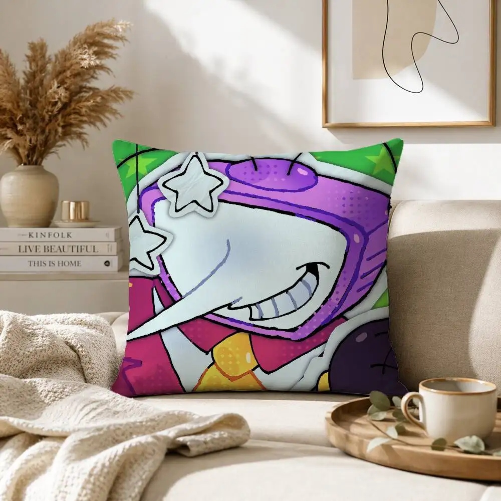Cartoon Game Deltarune Tenna Meme Pillow Case for Sofa Living Room Home office Decor Protective Cover