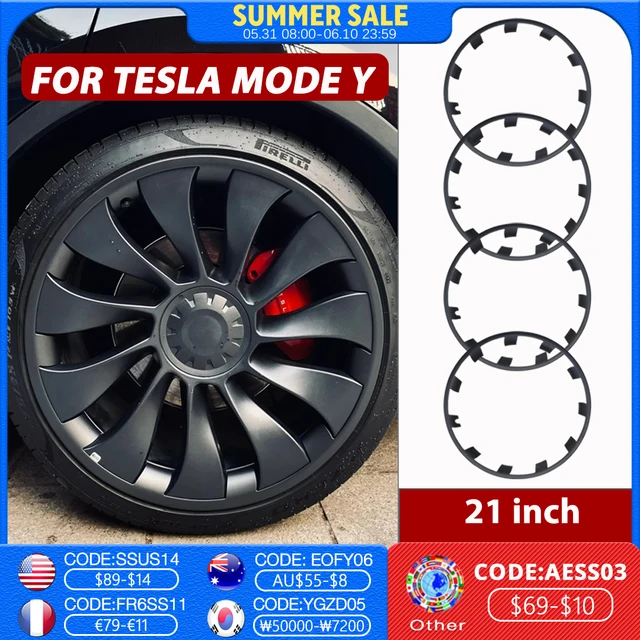 21-calowa ochrona piasty koła dla Tesla Model Y Performance Obręcz Patch Protectors ABS Kołpaki kołpaka 2021 2022 2023 2024