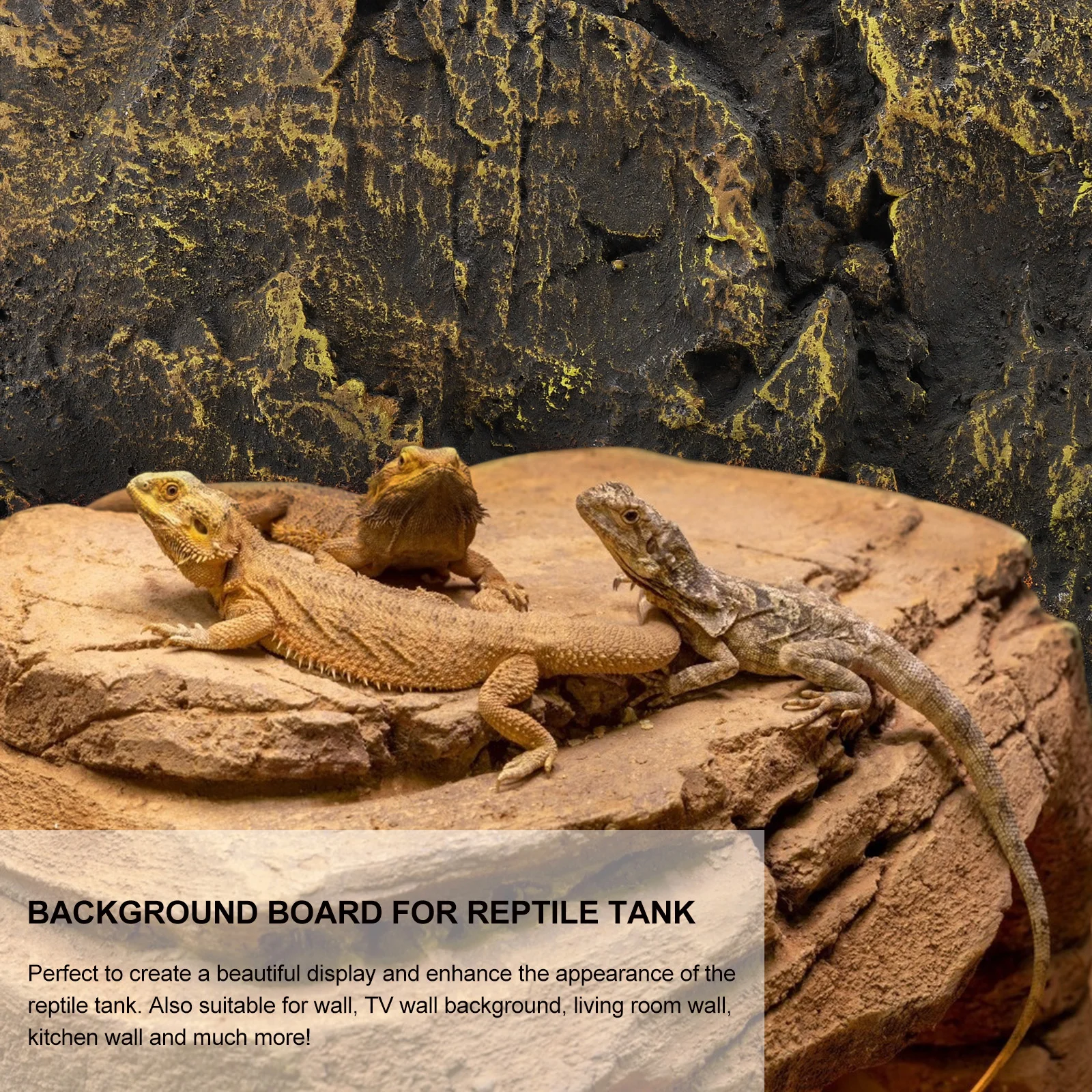 

1Pcs PU Reptile Tank Background Board 3D Decorative Panel Turtle Tank Decoration Durable Fade Resistant Stylish Scenery