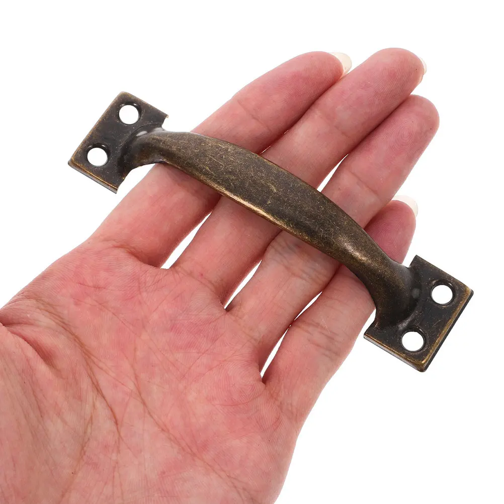 12Pcs Vintage Metal Cabinet Handles Curved Rustic Drawer Pulls for Dresser Kitchen Cupboard Hardware Farmhouse Retro Decor