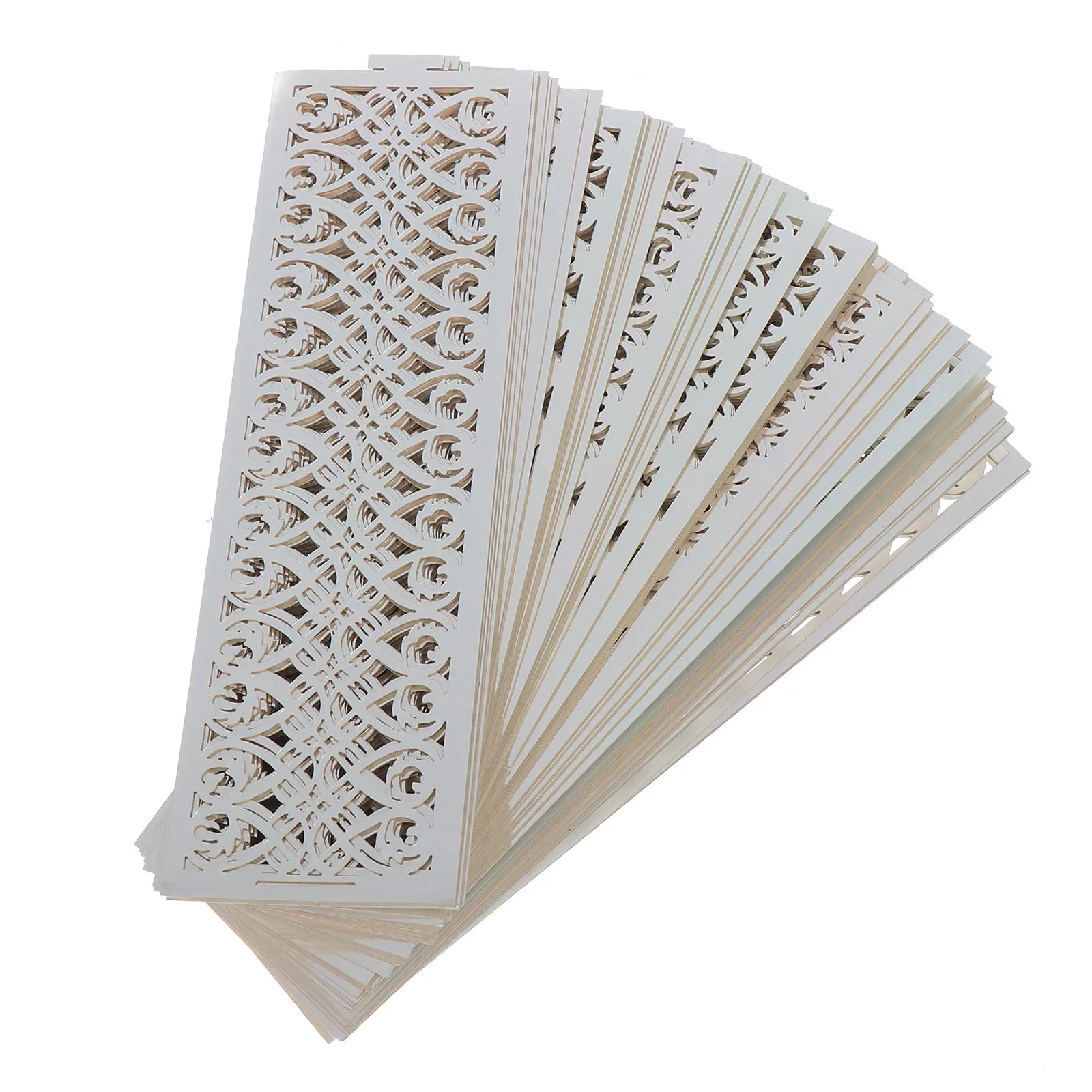 50Pcs Paper Lamp Shades Silver Hollow Cylindrical Design Lamp Covers Decorative Light Shades Holders Party Supplies